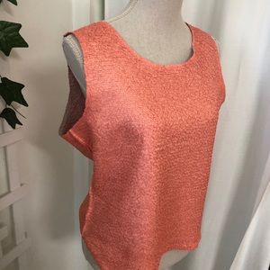 Y2k Itsu Fairycore Top Salmon Crushed Polyester Textured Summer Blouse Sz L
